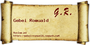 Gebei Romuald névjegykártya